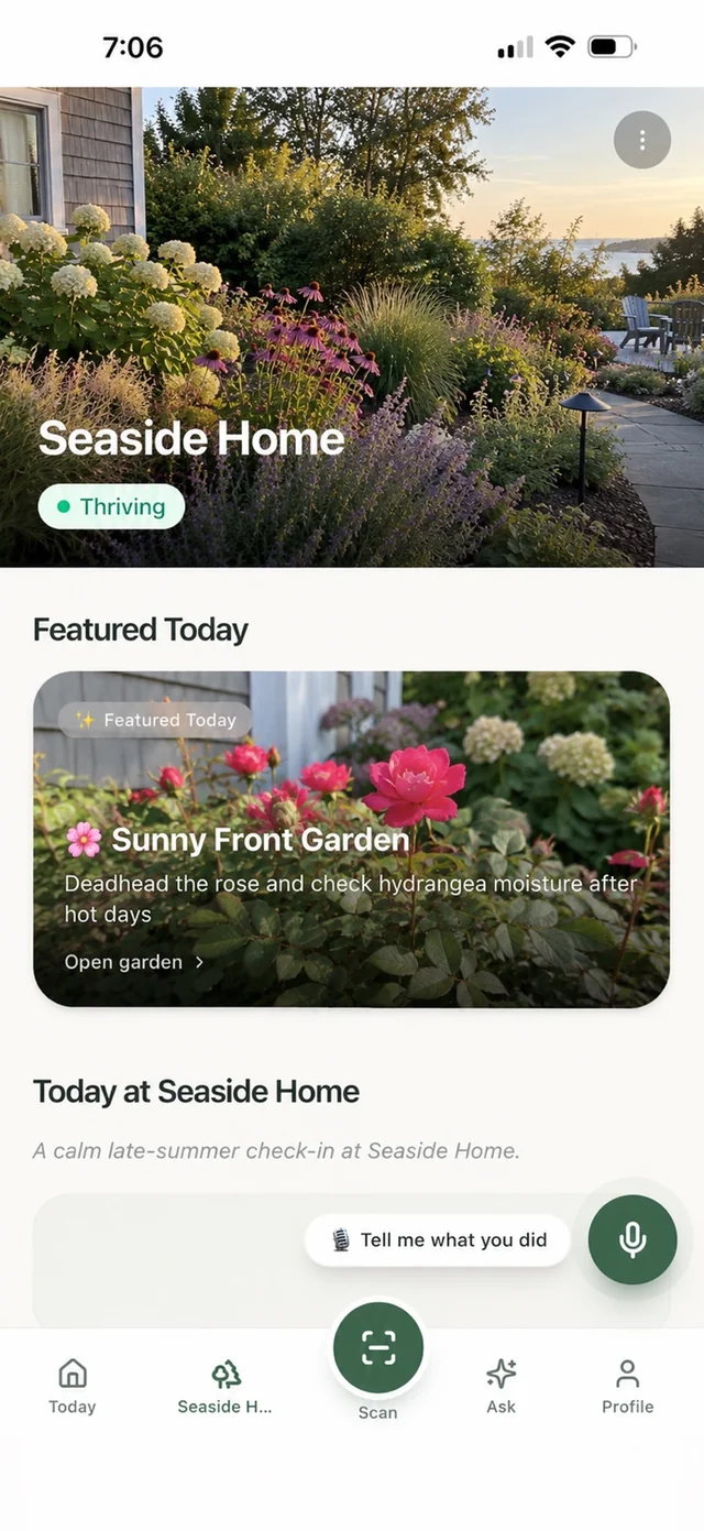 Garden Days Live property overview showing Seaside Home